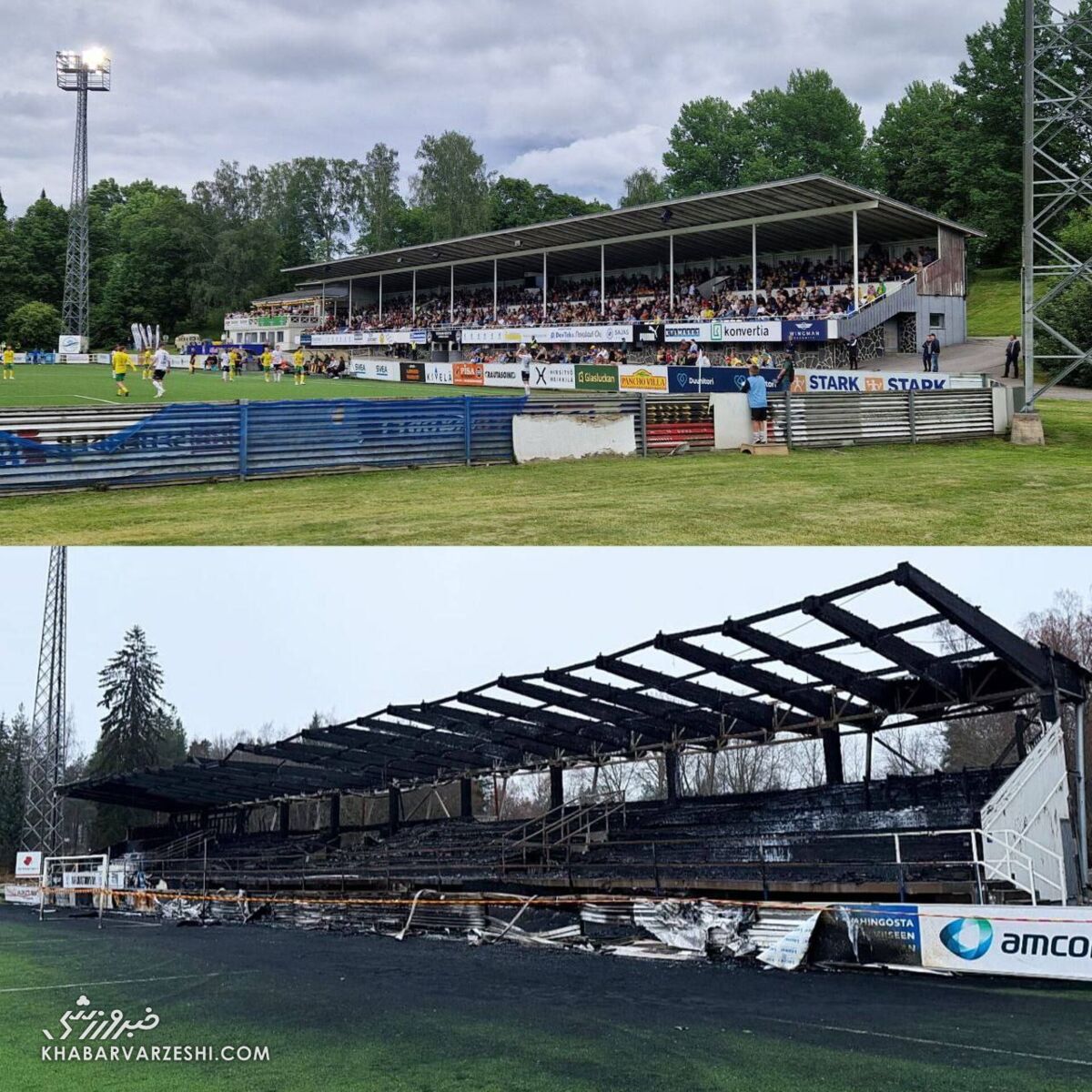 استادیوم در آتش؛ تیم پرافتخار مورد خشم طرفداران جوان قرار گرفت! +عکس