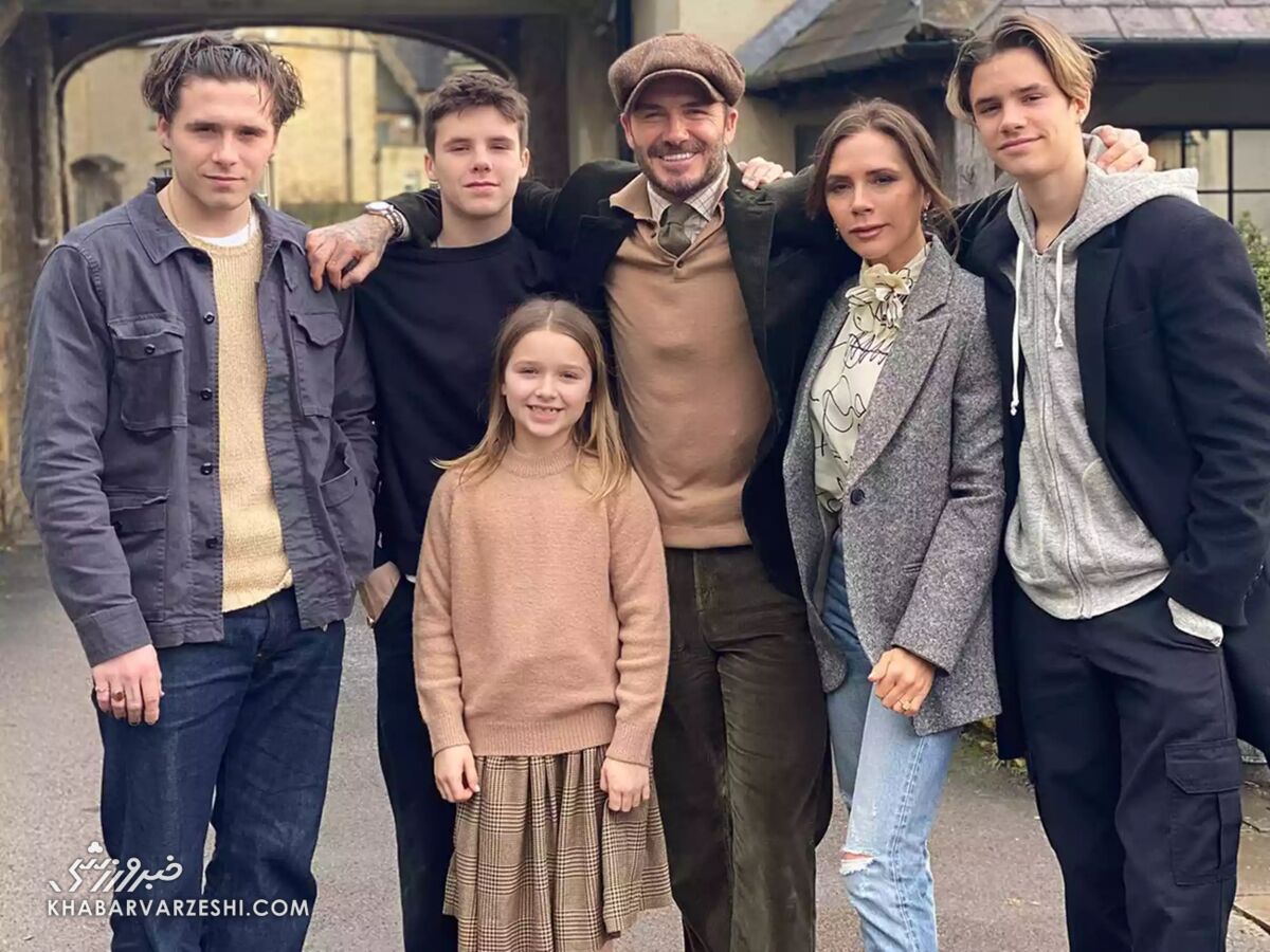 دیوید بکام و ویکتوریا بکام به همراه فرزندانشان