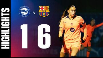 ویدیو| زنان بارسلونا رقیب را ۶ تایی کردند/ خلاصه بازی زنان دیپورتیو آلاوز - بارسلونا