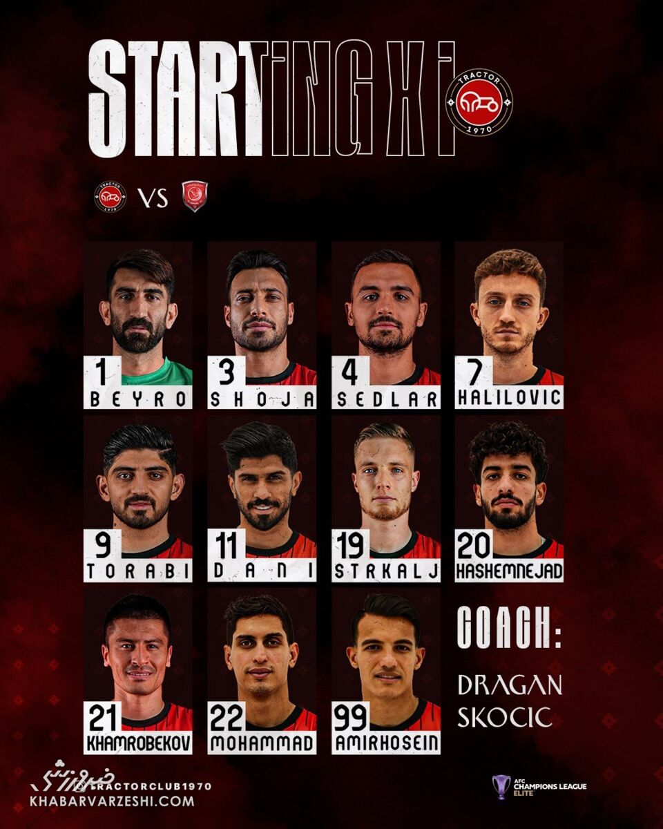 ترکیب تراکتور مقابل الدحیل اعلام شد/ اسکوچیچ با تمام قدرت در نخبگان +عکس