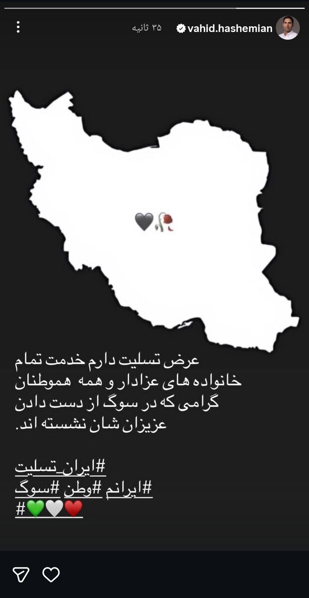 استوری وحید هاشمیان