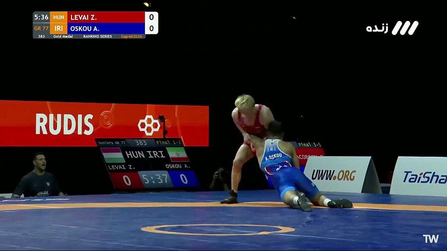 ویدیو| کشتی فینال علی اسکو/ کسب طلای کرواسی با شکست ۹ بر یک حریف مجارستانی