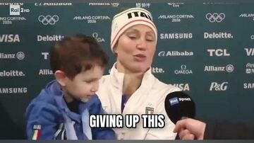 ویدیو| شیطنت‌های فرزند فرانچسکا در مصاحبه پس از کسب مدال طلای مادرش!