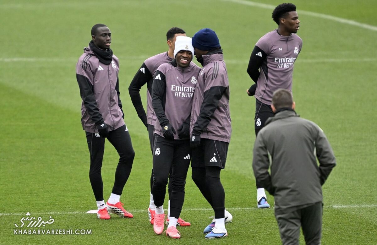 وینیسیوس در تمرین رئال مادرید