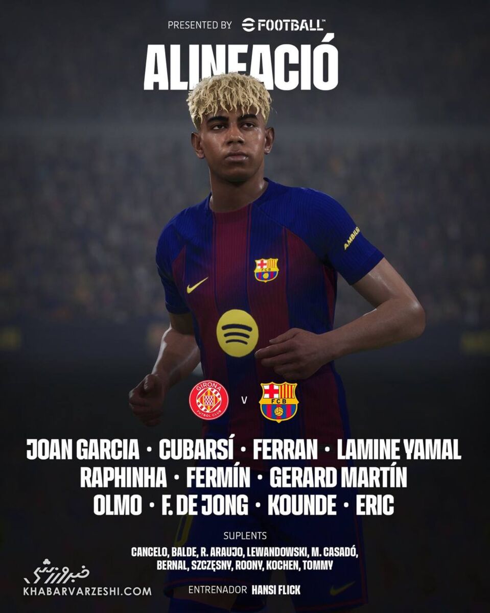 ترکیب بارسلونا مقابل خیرونا/ تغییرات فلیک برای بازگشت به صدر +عکس