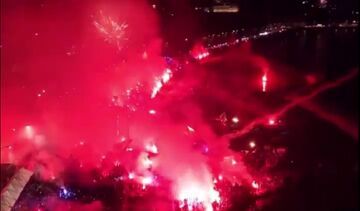 ویدیو| سنگ تمام هواداران برای جشن صد سالگی باشگاه/ شهر مانند میدان جنگ شد!