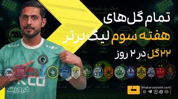 ویدیو| ۲۲ گل هفته سوم لیگ برتر را ببینید