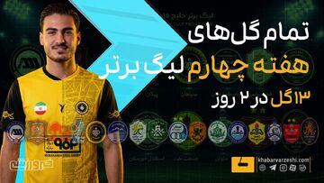 ویدیوی ۱۳ گل به‌ثمررسیده در هفته چهارم لیگ برتر/ آمار بسیار ضعیف!