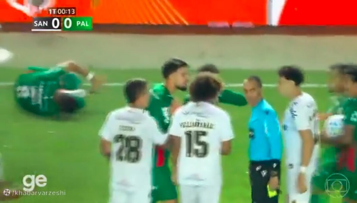 جنجال در ثانیه پنجم دربی سانتوس و پالمیراس