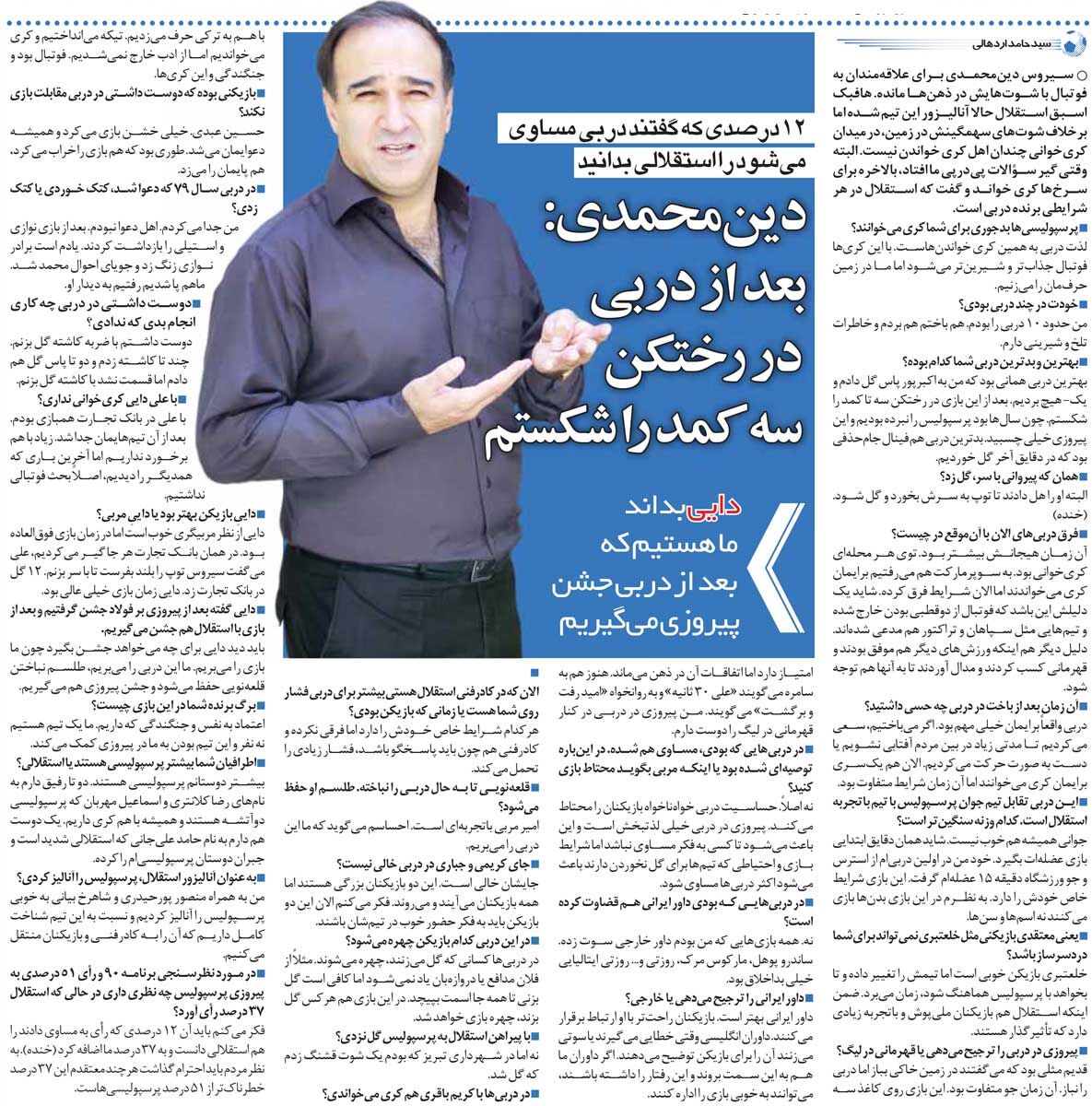 زیرنویسگردی| از ذوق بردن پرسپولیس، کمدهای رختکن استقلال را شکستم/ وقتی دربی را میباختیم صورتمان را میپوشاندیم!