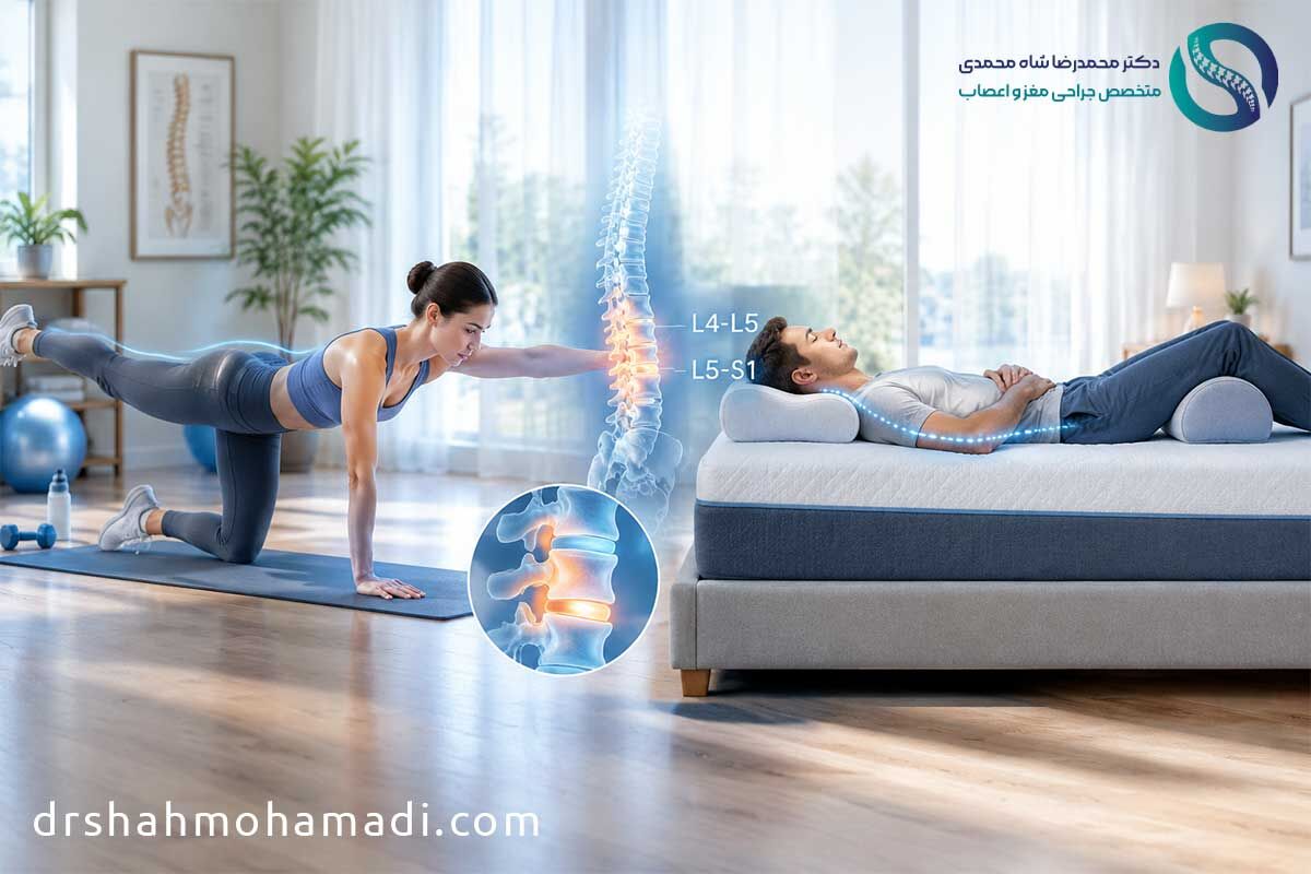 بهترین ورزش و روش خوابیدن برای دیسک کمر و کاهش کمردرد (مورد تایید متخصص دیسک کمر)