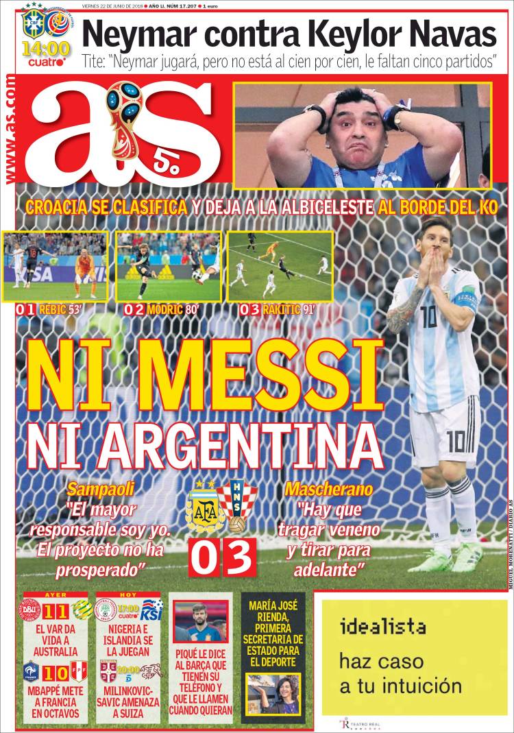 روزنامه آ اس| نه مسی نه آرژانتین