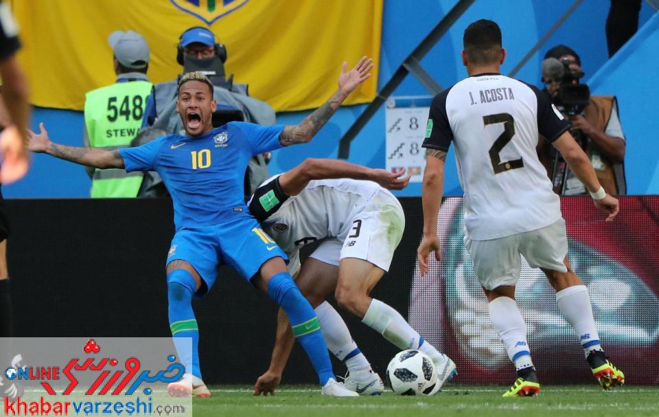 عکس| صحنه جنجالی دیدار برزیل - کاستاریکا