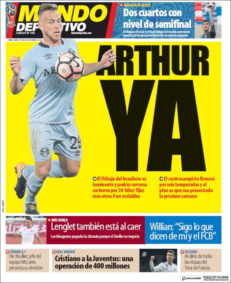 روزنامه موندو| آرتور بله