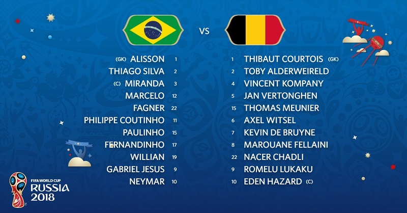ترکیب برزیل-بلژیک اعلام شد