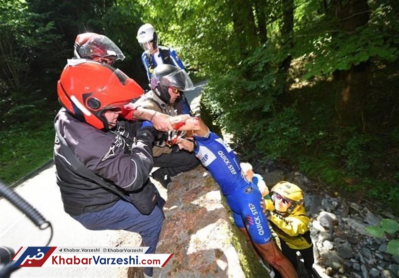 عکس| حادثه وحشتناک برای رکابزن بلژیکی در توردوفرانس