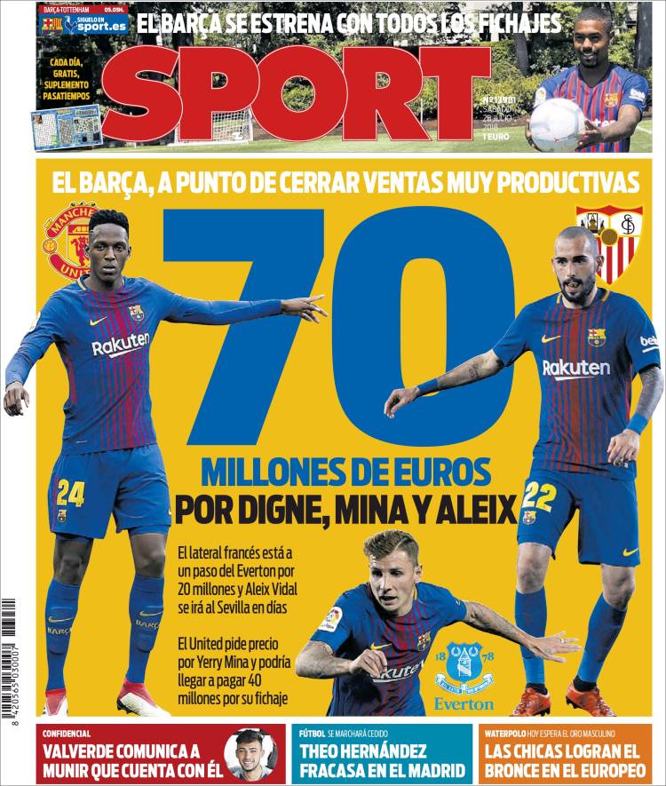 روزنامه اسپورت| 70 میلیون یورو