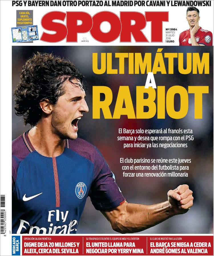 روزنامه اسپورت| اولتیماتوم به رابیو