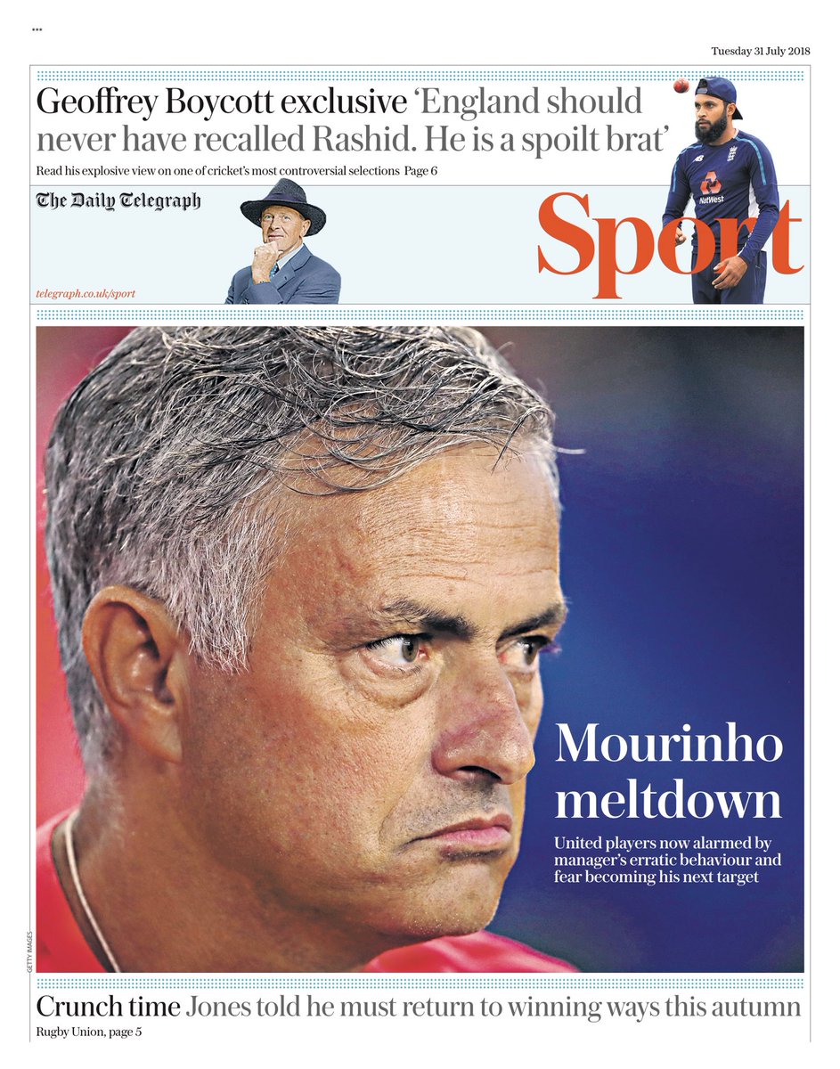 روزنامه تلگراف| سقوط مورینیو