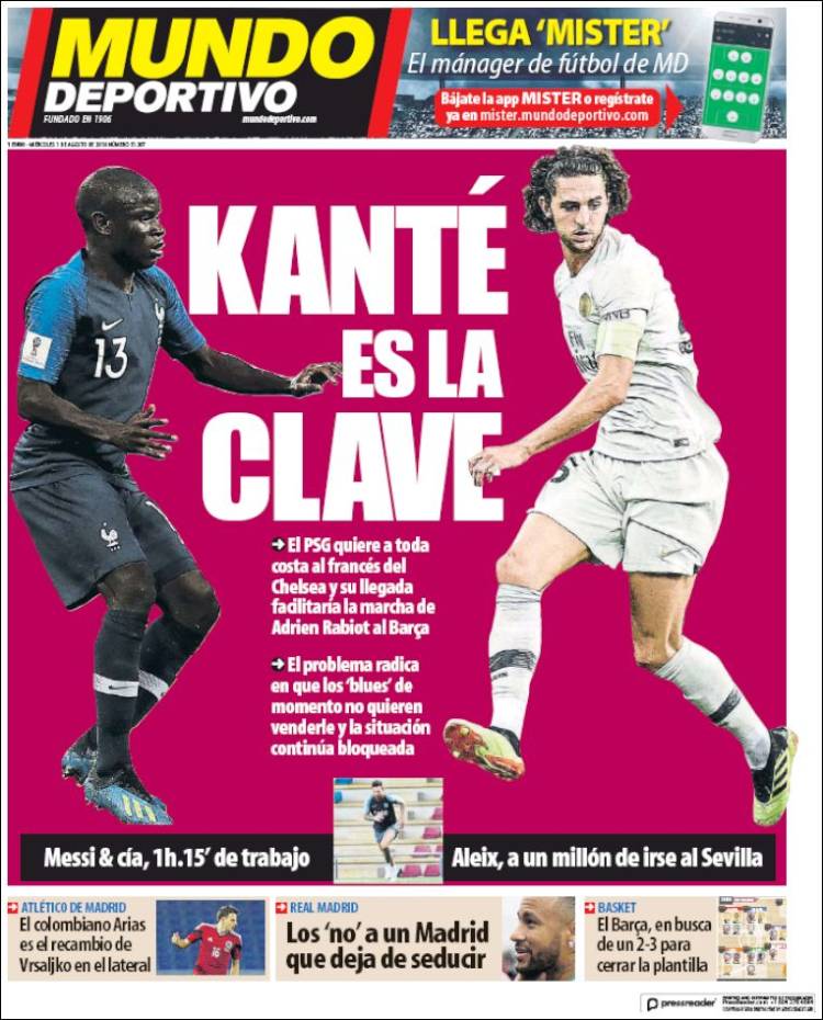 روزنامه موندو| کانته کلید است