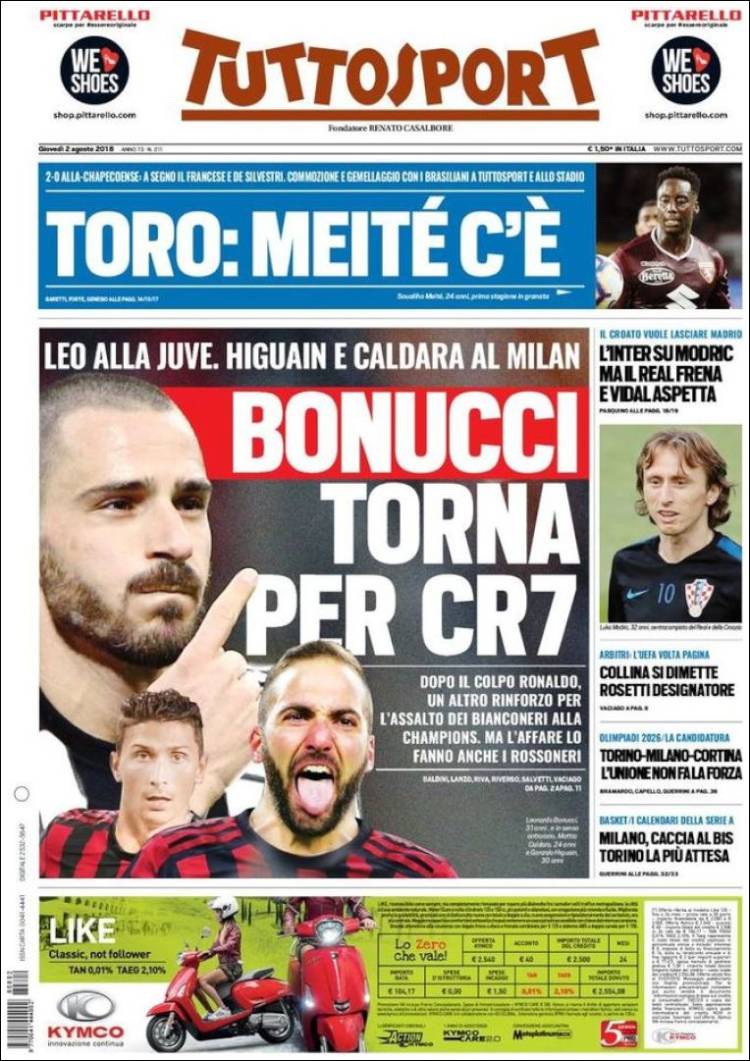 روزنامه توتو| بونوچی برای CR7 برگشت