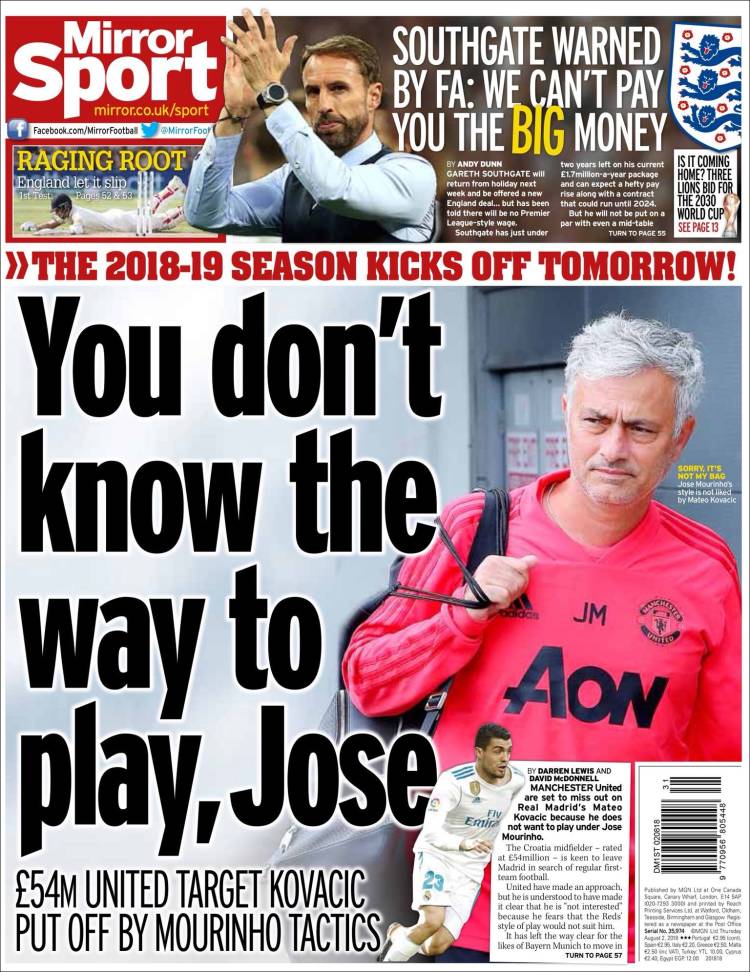 روزنامه میرر| تو نمی‌دانی چگونه بازی کنی، ژوزه