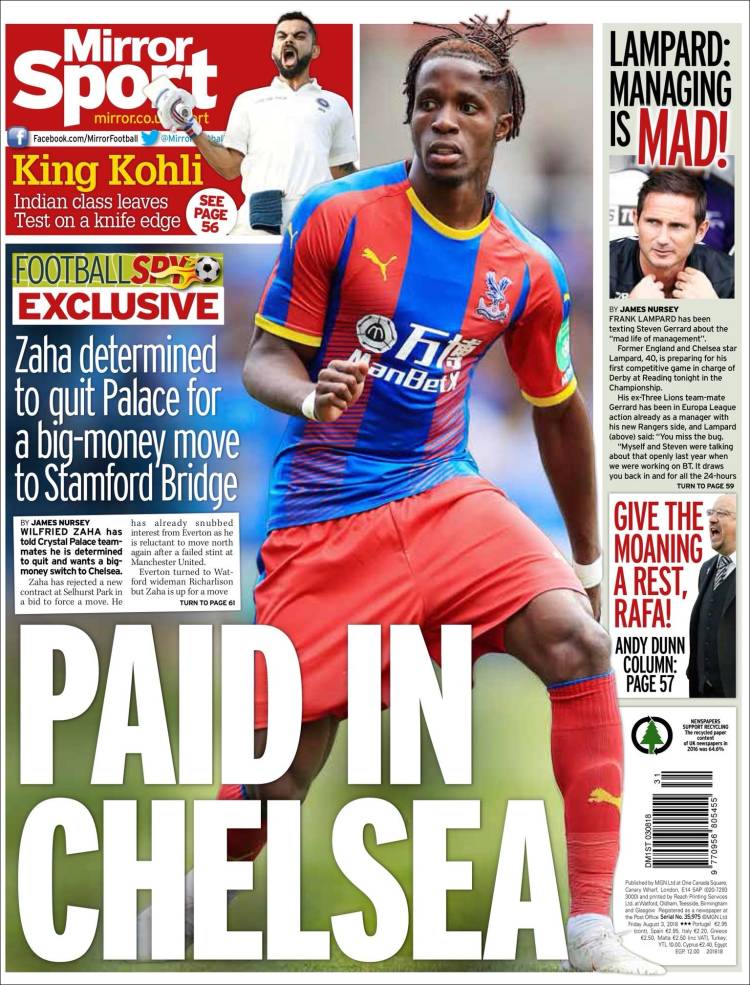 روزنامه میرر| پرداخت در چلسی