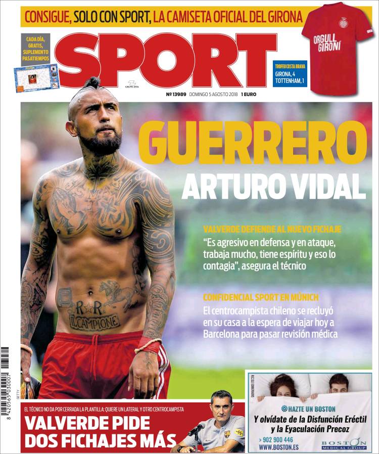 روزنامه اسپورت| آرتورو ویدالِ جنگجو