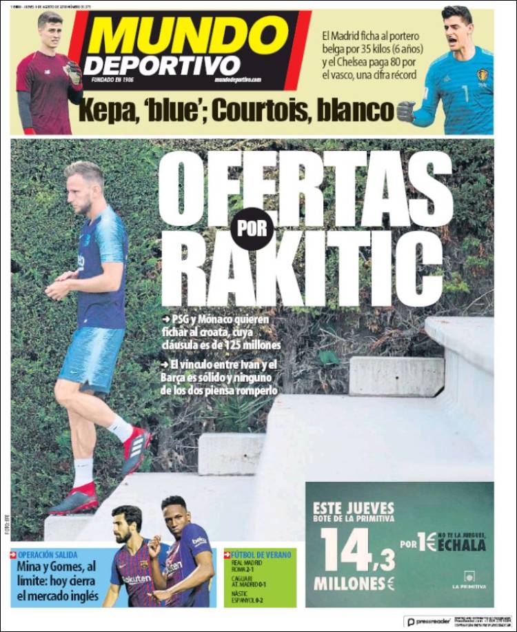 روزنامه موندو| پیشنهادات برای راکیتیچ