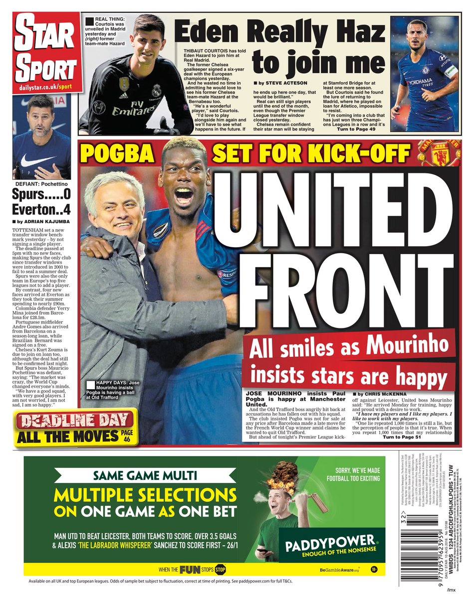 روزنامه استار| جلوی یونایتد