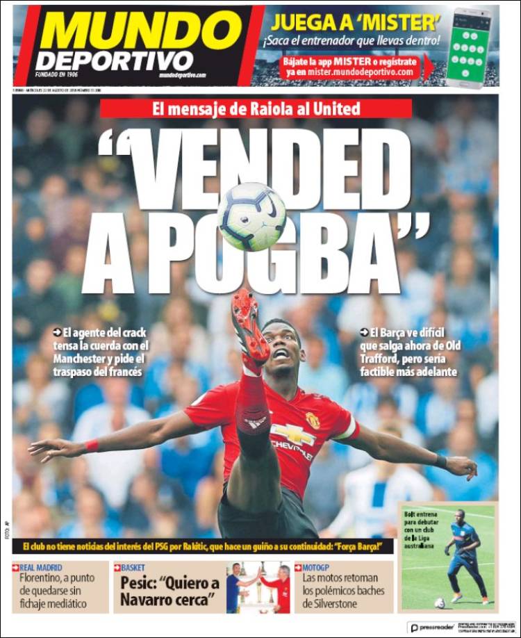 روزنامه موندو| فروش پوگبا