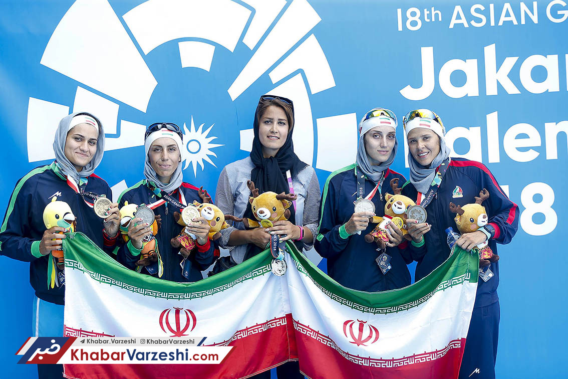 گزارش تصویری‌| کسب مدال نقره روئینگ تیمی چهار نفره بانوان در بازیهای آسیایی جاکارتا