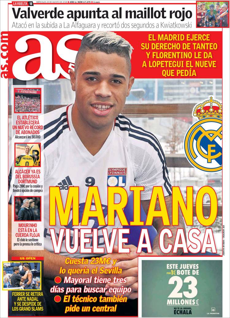 روزنامه آ اس| ماریانو به خانه برمی‌گردد