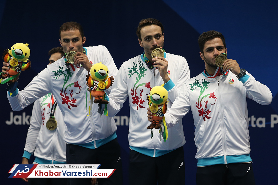 گزارش تصویری‌| مراسم اهداء مدال برنز واترپلو بازی‌های آسیایی به ایران