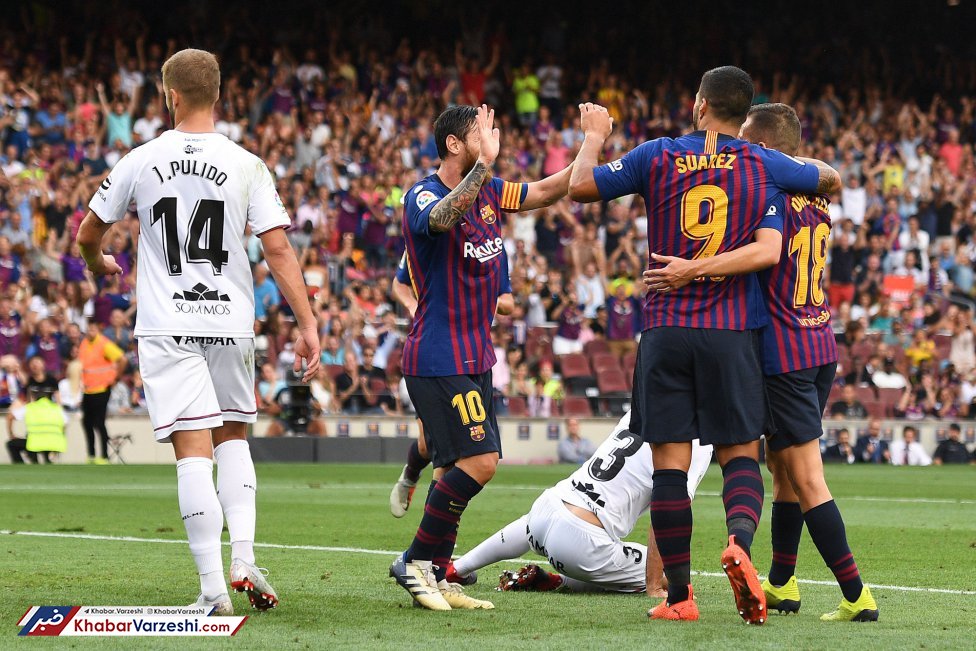 بارسلونا، اوئسکا را به خاک و خون کشید