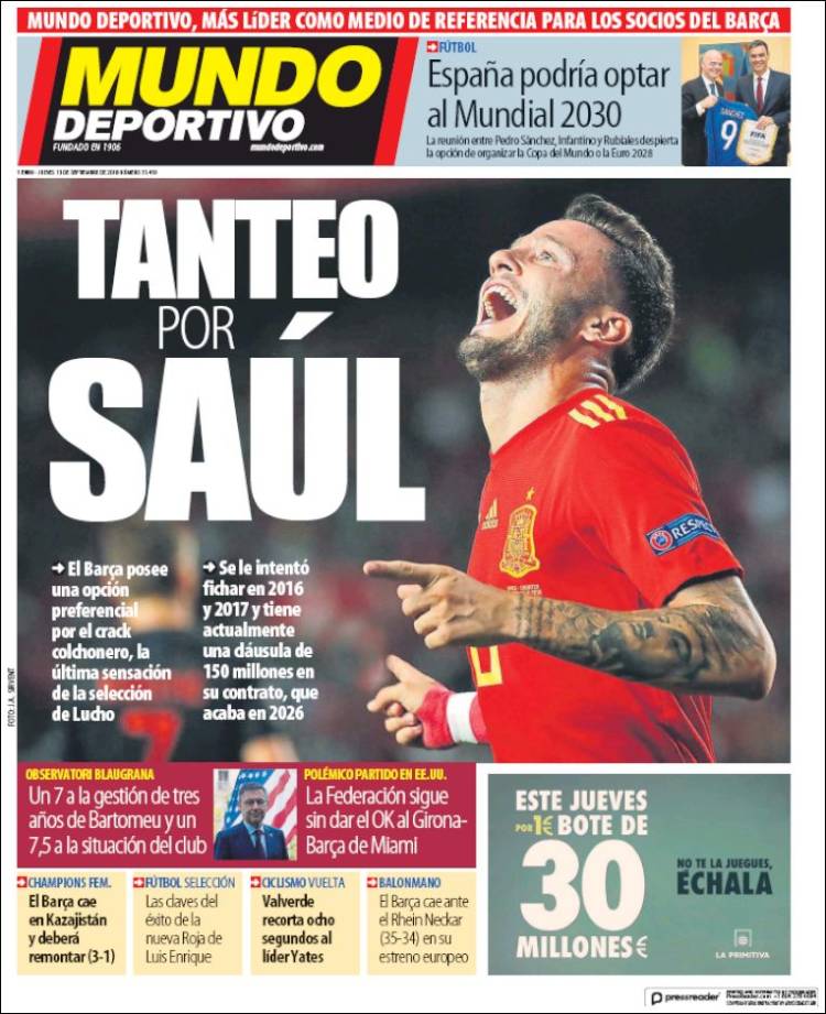 روزنامه موندو| گل برای سائول