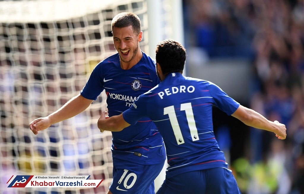 چلسی با هت‌تریک ازار برد و جای لیورپول را گرفت