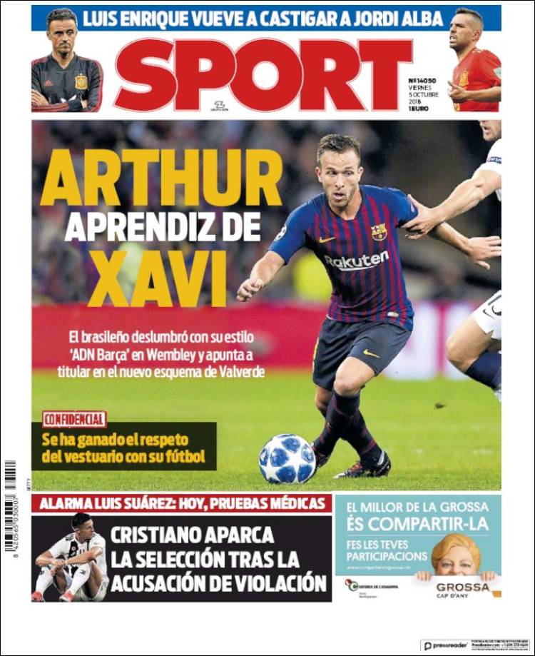 روزنامه اسپورت| آرتور شاگردِ ژاوی