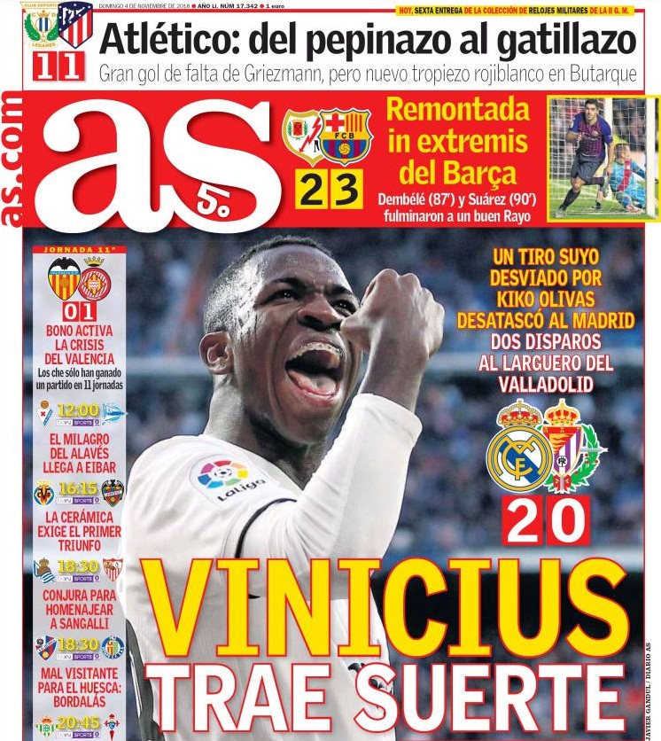 روزنامه آ اس| وینیسیوس شانس را آورد