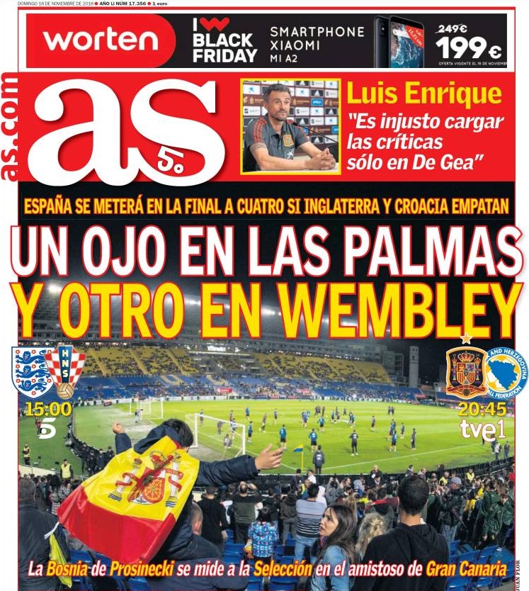 روزنامه آ اس| یک نگاه به لاس‌پالماس یک نگاه به ومبلی