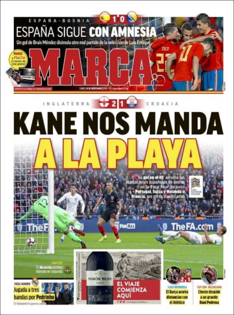 روزنامه مارکا| کین ما را به ساحل فرستاد