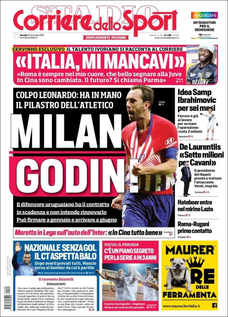 روزنامه کوریره| گودین میلان