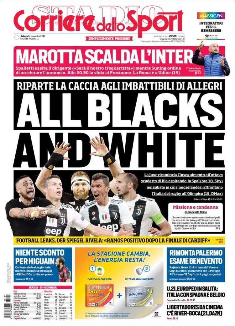 روزنامه کوریره| تمام سیاه و سفید