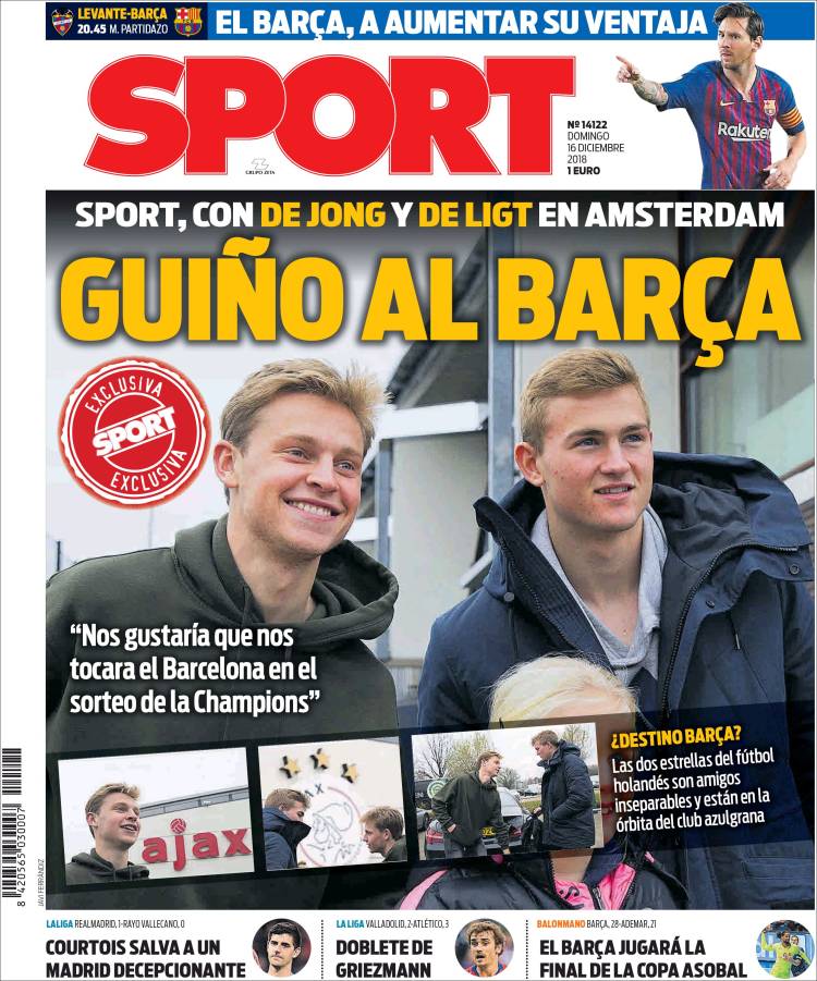 روزنامه اسپورت| چشمک به بارسا