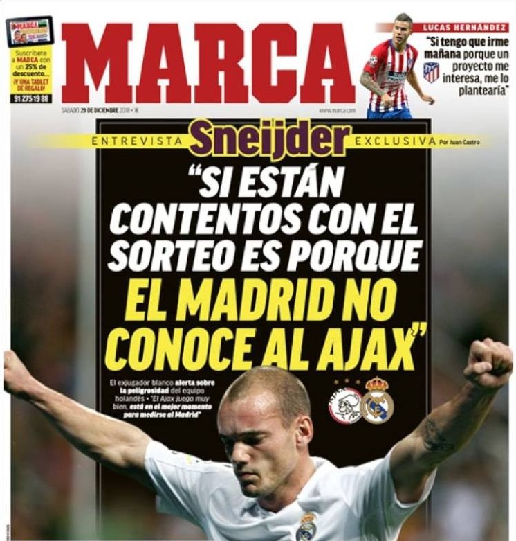 روزنامه مارکا| مادرید آژاکس را نمی‌شناسد