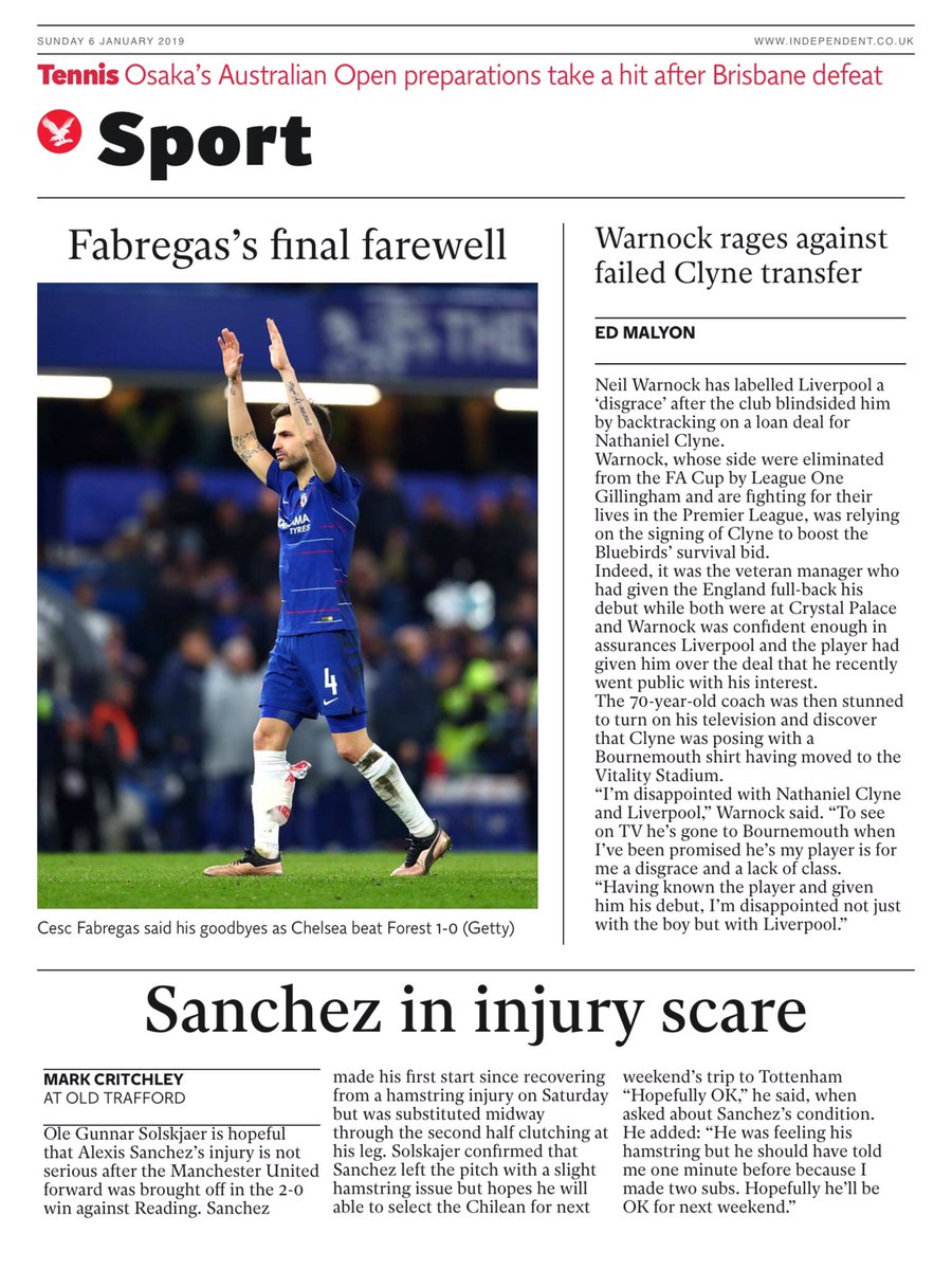 روزنامه ایندیپندنت| آخرین وداع فابرگاس