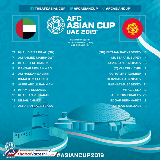 طرح| ترکیب امارات و قرقیزستان اعلام شد