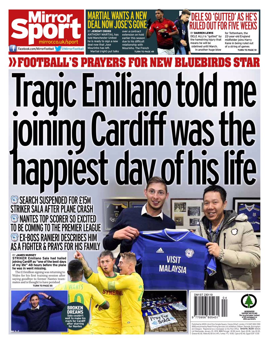 روزنامه میرر| امیلیانو به من گفته بود پیوستن به کاردیف شادترین روز زندگی‌اش بوده است