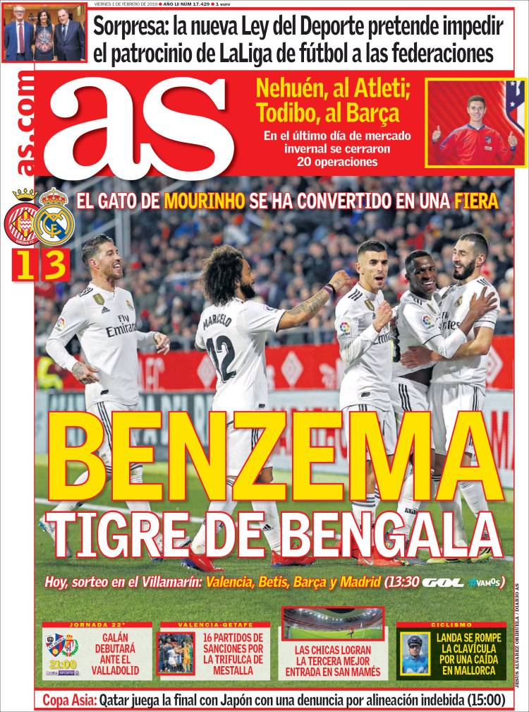 روزنامه آس| بنزما ببرِ بنگال