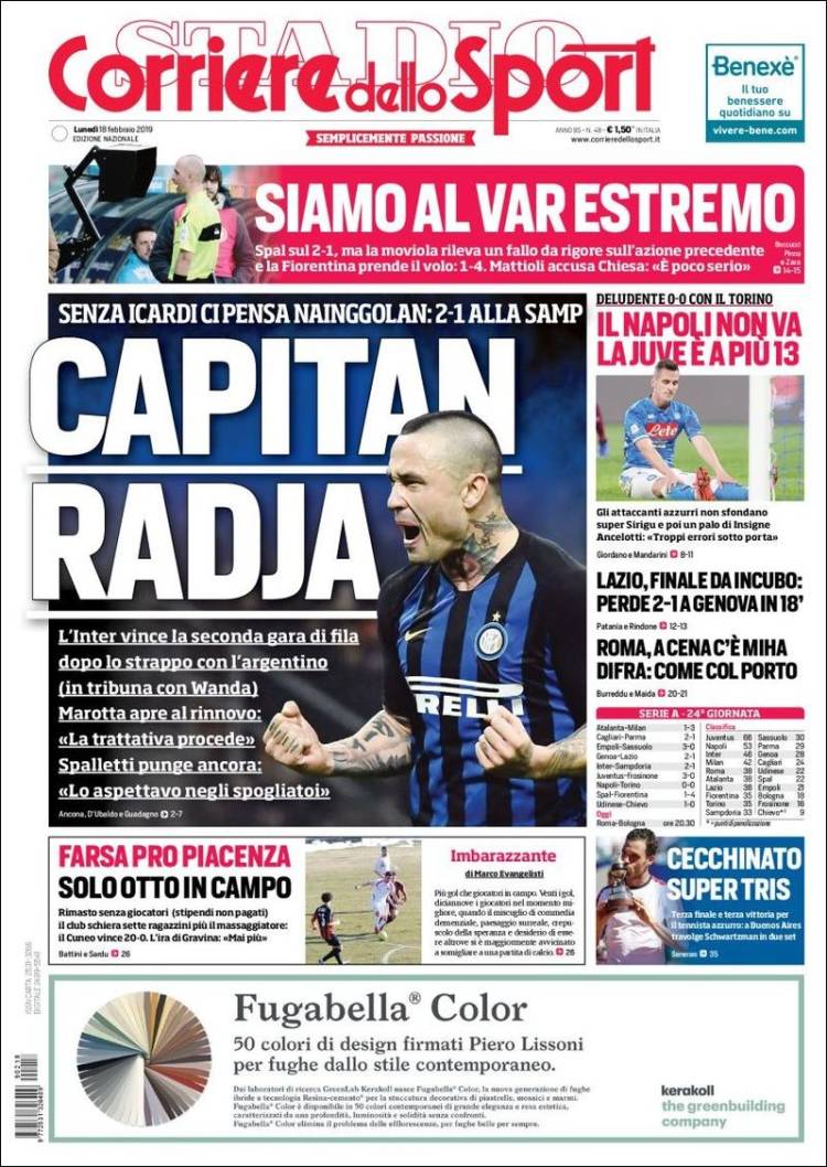 روزنامه کوریره| کاپیتان راجا